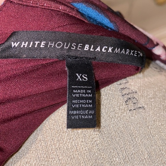 White House Black Market maroon teal pink sleeveless fitted blouse womens XS top - Picture 8 of 8